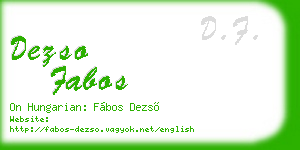 dezso fabos business card