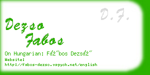 dezso fabos business card